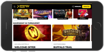 Energy Casino tarjoaa mobiilisovelluksen sekä Android että iOS -käyttäjille