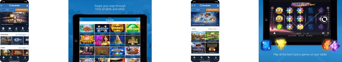 NordicBetistä löytyy Android ja iOS -mobiilisovellukset, ja sivusto on täysin responsiivinen
